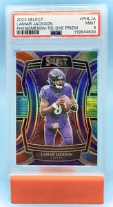 2023 Select Lamar Jackson Phenomenon Tie Dye #PHLJA /25 PSA 9 - Bild 1 von 3
