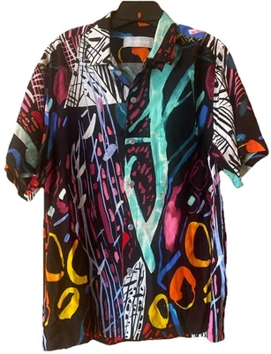 Jams World Shirt Mens Medium Multicolor  Hawaiian Aloha Rayon Made in USA - Image 1 of 4