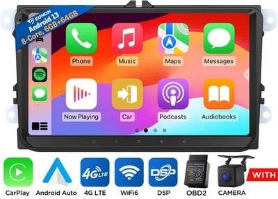 CAM+Para VW Volkswagen Jetta Passat Android 13 8 Núcleos Coche Estéreo Radio GPS CarPlay Foto 1 de 4