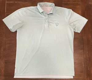 Holderness Bourne Polo Shirt Mens XL Green Patterned AOP Tailored Fit BHCC Golf - Picture 1 of 5