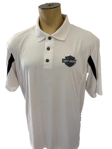 Harley Davidson Men's White Performance Short Sleeve Polo Outer Banks NC Size XL - Picture 1 of 6