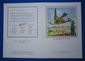 S562 MENU PAQUEBOT FRANCE FRENCH LINE MERCIER NEUF - Imagen 1 de 1