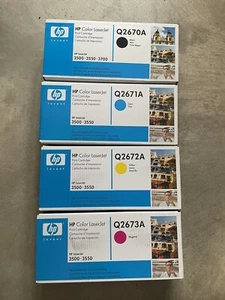 HP 309A Set Tonerkassetten C/M/Y/K Set 3500 Q2670A Q2671A Q2672A Q2673A - Bild 1 von 2