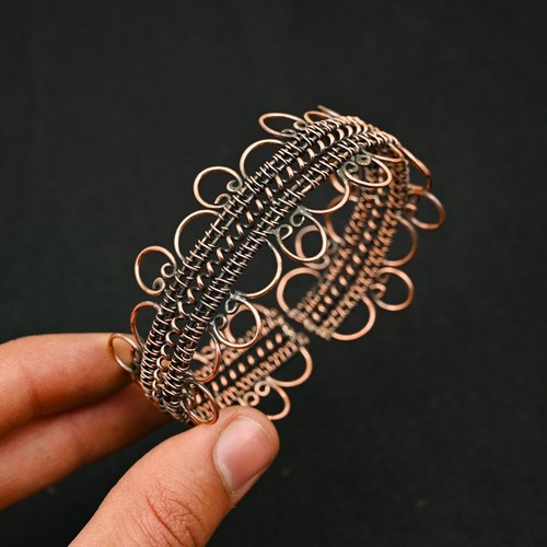 VALENTINO Bracciale Filo Rame Avvolto Regolabile Fatto a Mano Braccialetto Gioielli Regalo per