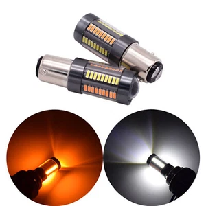 G4 AUTOMOTIVE 2x 3157 Amber White Switchback LED Bulbs Turn Signal Light w/ Lens - Picture 1 of 8