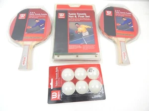 6C Wilson Rete da Ping Pong Post Set 2 Paddle Torneo 6 Set di Palline Sigillato NUOVO - Foto 1 di 7