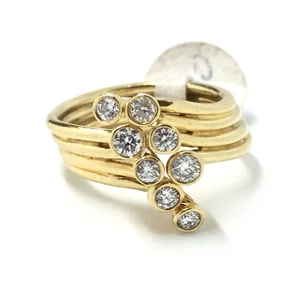 Sonia B Bezel Set Diamond 14K Yellow Gold Diamond Ring Estate Vintage - Picture 1 of 6