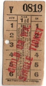 Tram Ticket - Walsall Corp Tramways 1½d - Picture 1 of 2