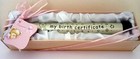 BABY GIRL "MY BIRTH CERTIFICATE" HOLDER IN PINK GIFT BOX WITH RIBBON & CARD BNIB