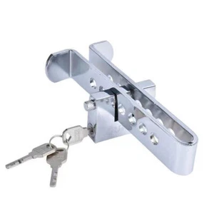 CAR LOCK SECURITY STEERING WHEEL ANTI-THEFT CLUTCH BRAKE PEDAL STAINLESS CLAMP - Picture 1 of 7