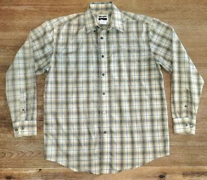 Wrangler Riata Men's Long Sleeve Beige - Blue Plaid, Size Medium Shirt, MR2080A - Picture 1 of 4