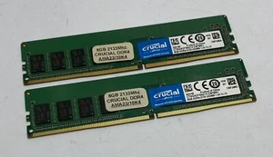 16GB (2 x 8GB) Crucial CT8G4DFS8213.C8FBR1 2133MHz DDR4 Non-ECC Computer Memory - Picture 1 of 3