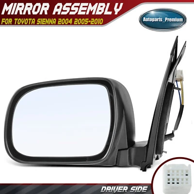 Driver Side Textured Black Mirror with Heated for Toyota Sienna 2004 2005-2010 - Image 1 of 4