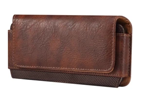 For iPhone 15 Regular 14,13,12,11,XR - Brown Leather Card Holder Case - Picture 1 of 6