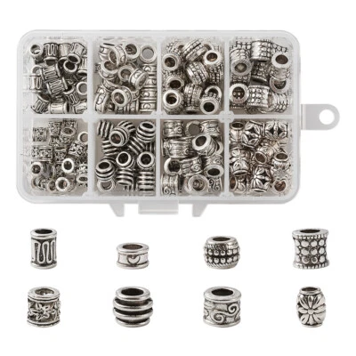 190pcs Mixed Tibetan Silver Alloy Large Hole European Beads Metal Spacer 6~9.5mm - Image 1 of 4