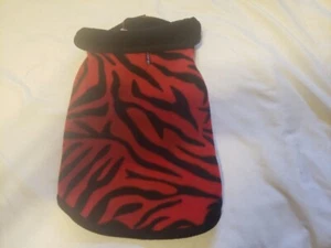 XS HIGH COLLAR WALKING HARNESS DOG COAT RED AND BLACK PRINT-FREE SHIPPING - Picture 1 of 7