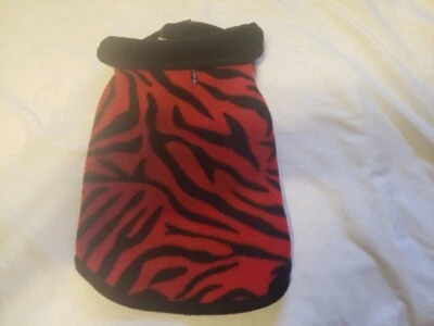 XS HIGH COLLAR WALKING HARNESS DOG COAT RED AND BLACK PRINT-FREE SHIPPING - Image 1 of 4