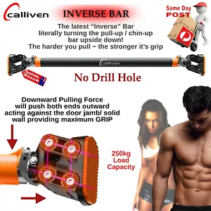 72-92CM DOORWAY PULL-UP CHIN UP BARS SPORTS FITNESS GYM BAR NO DRILL HOLE - Picture 1 of 5