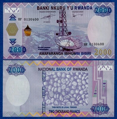 Rwanda 2,000 2000 Francs ( 2014) P-40 UNC Banknote - Image 1 of 4