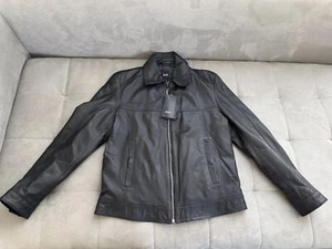 Vintage Hugo Boss Nadillon Lamb Leather Jacket Men’s 40R/Black/ New With Tags - Picture 1 of 20