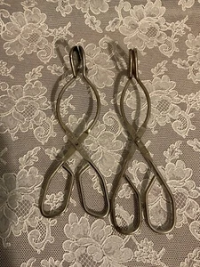 2 Vintage EKCO & A&J Straight Kitchen Tongs Center Hinge USA Stainless Steel - Picture 1 of 15