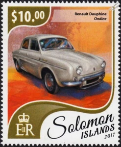 1961 RENAULT DAUPHINE ONDINE Car Automobile Stamp (2017 Solomons) - Picture 1 of 1