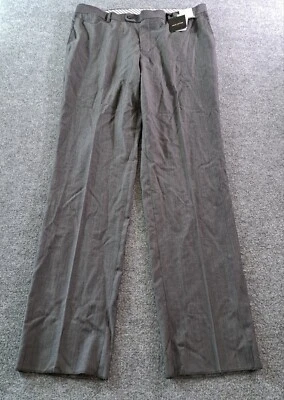  Jack Victor Spencer Dress Pants Mens Size 38R Gray 100% Wool Raw Hem 38x36 NWT - Image 1 of 4