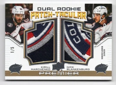 2022-23 Upper Deck Premier Patch-Taculars Kirill Marchenko Nick Blankenburg 1/5 - Image 1 of 2