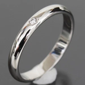 Cartier Diamond Wedding Ring US4 (47) Pt950 Newly Polished 2.5mm 2.6g 6192A - Picture 1 of 4