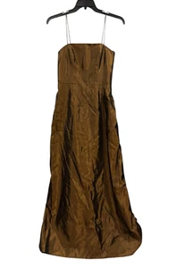 Vera Wang Maids Brown Formal Bridesmaid Maxi Dress Size 10 - Picture 1 of 6