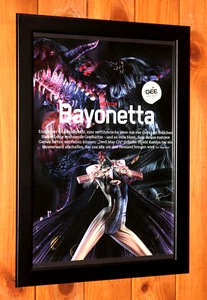 Bayonetta Videospiel PS3 Xbox 360 Capcom selten kleines Poster / Werbeseite gerahmt. - Bild 1 von 3