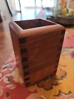 Vtg Carver Wood Products Dove Tail Corner Pencil Cup