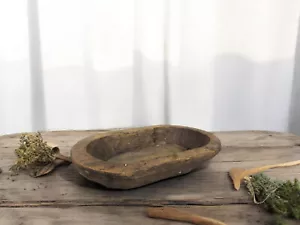 Mini cuenco de masa pequeño rústico de madera primitivo tallado a mano cabaña de granja - Imagen 1 de 7