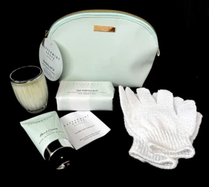 Peppermint Grove Beauty Bag Gift Set Jasmine & Mint Hand Cream Candle Gloves Bar - Picture 1 of 18