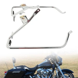 Saddle bag Support Bars Mounts Bracket Steel Rear Fits For Harley Road Glide - Picture 1 of 14