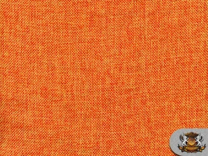 Poliéster Vintage Lino Look ORANGE Tela / 60 "W / Vendido por el patio - Imagen 1 de 2