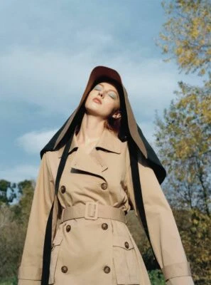 Irregular Self-portrait Cotton Trench Coat - Image 1 of 4