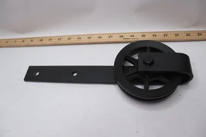Straight Design Sliding Roller Barn Single Wood Door Roller Black - Picture 1 of 4
