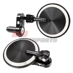 REBORN Silver 7/8" Folding Bar End Mirrors For MT-09 FZ-09 13-20 19 18 17 16 - Picture 1 of 5