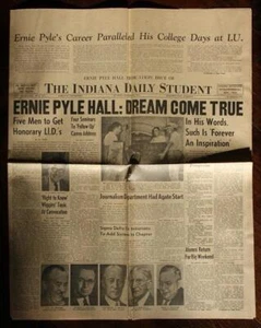 1954 Bloomington Indiana University Daily Student Ernie Pyle Hall periódico IU - - Imagen 1 de 1