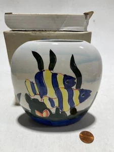 Tropical Fish Porcelain Vase - Picture 1 of 4