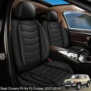 Seat Covers Custom For Toyota FJ Cruiser 2007-2014 Faux Leather (Black, 2 Seats) - Bild 1 von 5