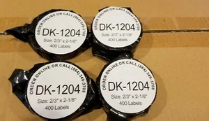 Labels123 Brand-Fits BROTHER DK-1204 Labels Size 2/3" x 2-1/8"-400 Labels/Roll - Picture 1 of 5