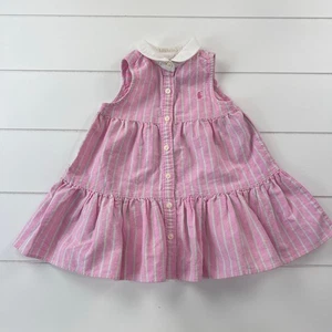 Polo Ralph Lauren gestreiftes Baumwoll Oxford Hemdkleid Baby Mädchen 9 Monate - Bild 1 von 5