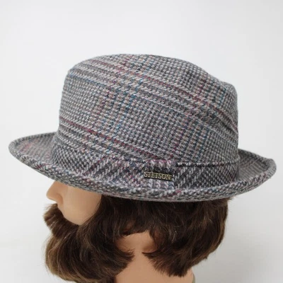 De Colección Stetson Fedora Para Hombres Talla 7 1/4 Gris y Rojo Mezcla de Lana Clásica Informal Gorra Gorra Foto 1 de 4