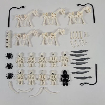 LEGO White Black Skeleton Minifigures Skeletal Horse Lot Castle Harry Potter - Image 1 of 4