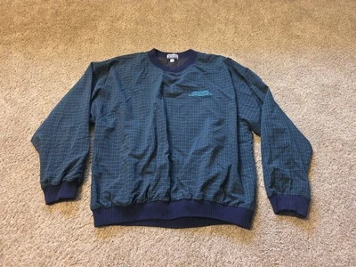 VCC VANTAGE CLUB COLLECTION Blue Green Parka Pullover Jacket Sweater  L vintage - Image 1 of 4