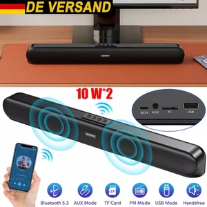 Głośnik PC Soundbar Bluetooth Laptop Komputer Głośnik Bass Aux-in / TF / USB / FM - Zdjęcie 1 z 12