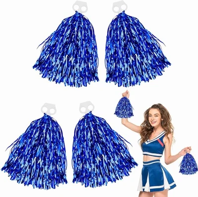 Thenshop 4 Pack Cheerleading Pom Poms Cheerleader Squad 2 inches, Blue  - Image 1 of 4