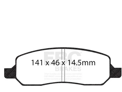 Juego de pastillas de freno traseras para Cadillac DTS 2006-2011 EBC 61861NBYW 2007 2008 2009 2010 Foto 1 de 4